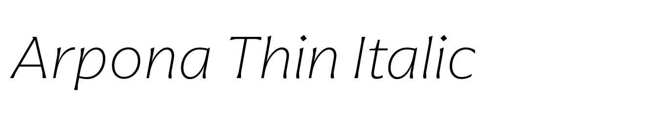 Arpona Thin Italic